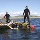 Ian and Scott head out on the tiny Sluicey.