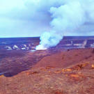 Kilauea at dusk. Is the volcano settling down for the day or is she just getting started?