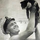 Simon
Simon, the only cat awarded the prestigious Dickin Medal for animal gallantry, was severely wounded when the Royal Navy's HMS Amethyst was attacked by the Chinese, during an event known as the Yangtze Incident. Before the attack, the black-and-white cat proved his hunting skills by keeping the ship's rat population in check and providing much needed comfort to injured seamen. Once he recovered from his injuries, Simon continued to stick by his wounded crew mates and returned to his rat-catching duties. He was awarded the Dickin Medal posthumously, in 1949.