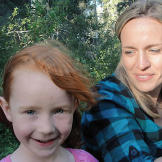 Joy Dorsey with her "gold-bug" daughter Ella who took a keen interest in the gold mining process almost from her first day.
