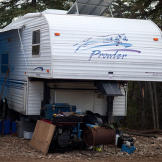 The Harness luxury accommodations and the only camper to make it through the gauntlet.