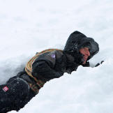In Iceland, Bear Grylls experienced below-freezing temperatures and 50-mph wind gales. Brr.