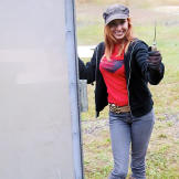 She may be a vegetarian, but that doesn't mean Kari Byron doesn't enjoy a day at the gun range.
