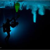 Filming beneath the Antarctic sea ice.
