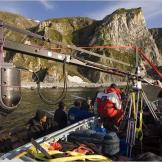 Using a gyro-stabilized camera to film walrus hunters.