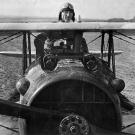 Great American and Great Ace Eddie Rickenbacker with his SPAD in France right before the end of the First World War.