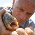 Jeremy Wade holds a river monster.