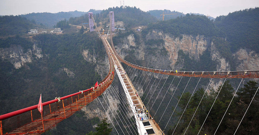 World’s Longest, Highest GlassBottom Bridge Under Construction in China Discovery Blog