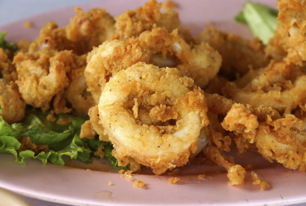 DeepFried Calamari Marinated in Olive Oil, Lemon and Parsley Take