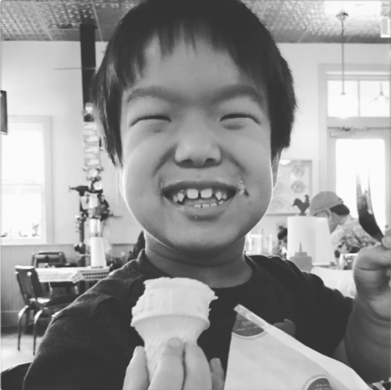 Will enjoys some ice cream